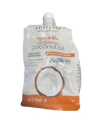 Lote de 3 aceites de coco orgánicos refinados al vapor Nutiva, 12 oz, orgánicos del USDA, sin OGM, Foto 1 de 4