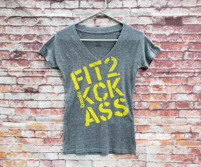🔥 Reebok CrossFit Fit 2 Kick Ass Gray Shirt Women's Small S Workout Gym - Image 1 of 4