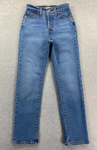 Levi's Wedgie Fit Women's Size 25x28 Straight Leg Medium Blue Button Fly Jeans - Picture 1 of 15