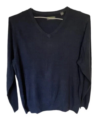 Suéter John Bartlett Consensus azul gola V masculino XXL 2XL 100% acrílico longo Slv - Imagem 1 de 4