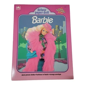 Vintage Barbie Deluxe Paper Doll Book Mattel Golden Book 1991 Uncut - Foto 1 di 12