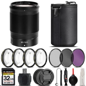 Nikon NIKKOR Z 85mm f/1.8 S Lens + 4PC Macro Kit + UV, CPL, FLD Filter - 32GB - Picture 1 of 8