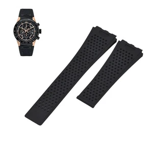 Correa de reloj de goma negra de 22 mm para Tag Heuer Carrera FT6044 - Imagen 1 de 7