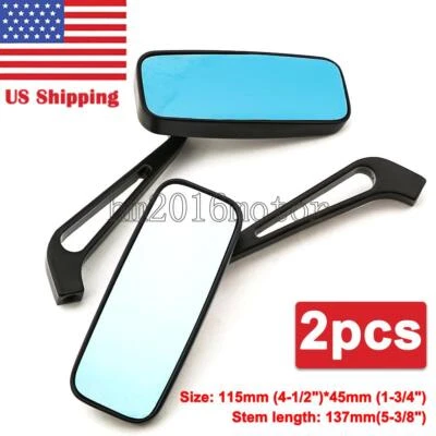 Espejo retrovisor lateral rectangular negro para Honda VTX1300 VTX1800 VLX 600 RS 750 Foto 1 de 4