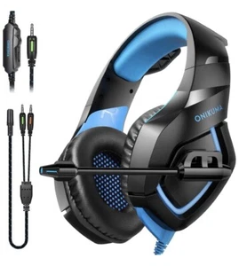 ONIKUMA K1 Stereo LED Gaming Headset for PS4 New Xbox One PC Laptop with Mic - Picture 1 of 5