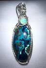 Opal with Shattukite Artisian wrapped in Sterling Pendant