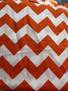 45x5 Yds White Orange Chevron Cotton Fabric Springs Creative Simple - Picture 1 of 3