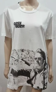 DOLCE & GABBANA Ropa de Hombre Blanca Fácil Estampado de Motociclista Manga Corta Camiseta Top 52 - Imagen 1 de 9