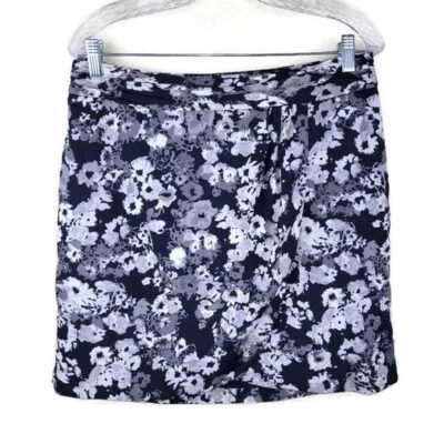 Banana Republic Skirt Womens Size 8 Ruched Wrap White/Black Tuli Floral NWT - Image 1 of 4