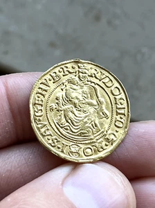 Römisch Deutsches Reich Dukat Habsburg Rudolf II. 1585 KB Kremnitz Gold Münze - Zdjęcie 1 z 3