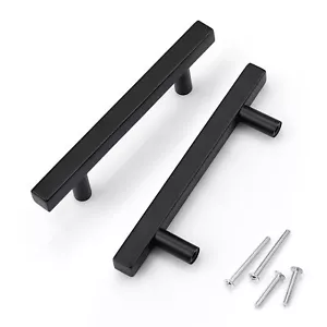 20 Pack 3.5 inch Black Square Cabinet Pulls Drawer Handles Black Cabinet Hand... - Picture 1 of 7