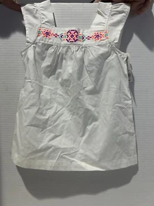 Girls Carters 4 4T White Blouse Tunic New Embroidered Smocked - Picture 1 of 2