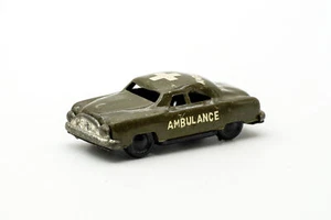 Vintage US Army Ambulance Litho Tin Car Green White Emergency Vehicle 1950's - Picture 1 of 10
