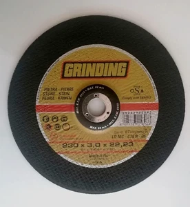 Disco Abrasivo Pietra GRINDING 230X3,0X22,23 9"X7/64"X7/8" max 80 m/s, RPM 6650 - Picture 1 of 7