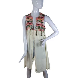 Zara TRF_outerwear Boho Cardigan Size Small Embroidered and Pom Poms - Picture 1 of 13