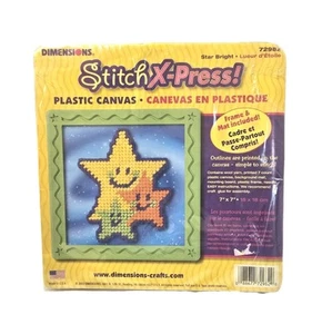 Dimensions Stitch X-press Kids Plastic Canvas Kit With Frame Star Bright 72982 - Picture 1 of 12