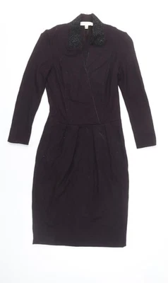 Nicole Farhi Women's Black Wool Cotton Sheath Dress UK 6 Knee Length - Изображение 1 из 4