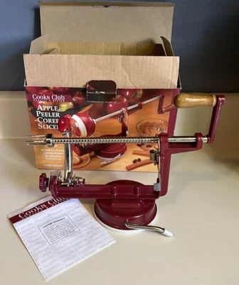 Apple Peeler Corer Potato Peeler, Back To Basics Cast Iron Red Enamel - Image 1 of 4