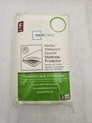Mainstays NexGen Waterproof Anti-Allergen Zippered Mattress Protector, Full - Image 1 of 2