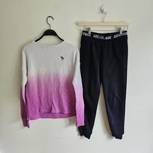 Abercrombie Kids Girls 13/14 Sweater & Sweatpants Set Cotton Blend GUC - Picture 1 of 8