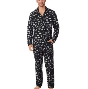 Cuddl Duds Cozy Lodge Camping Print Lounge Pajama Set Medium - Picture 1 of 5