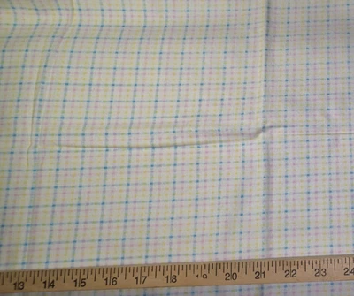 Snuggle Pink Blue Yellow Plaid Flannel Craft Sewing Fabric 31.6 Inches Joann NEW - Image 1 of 3