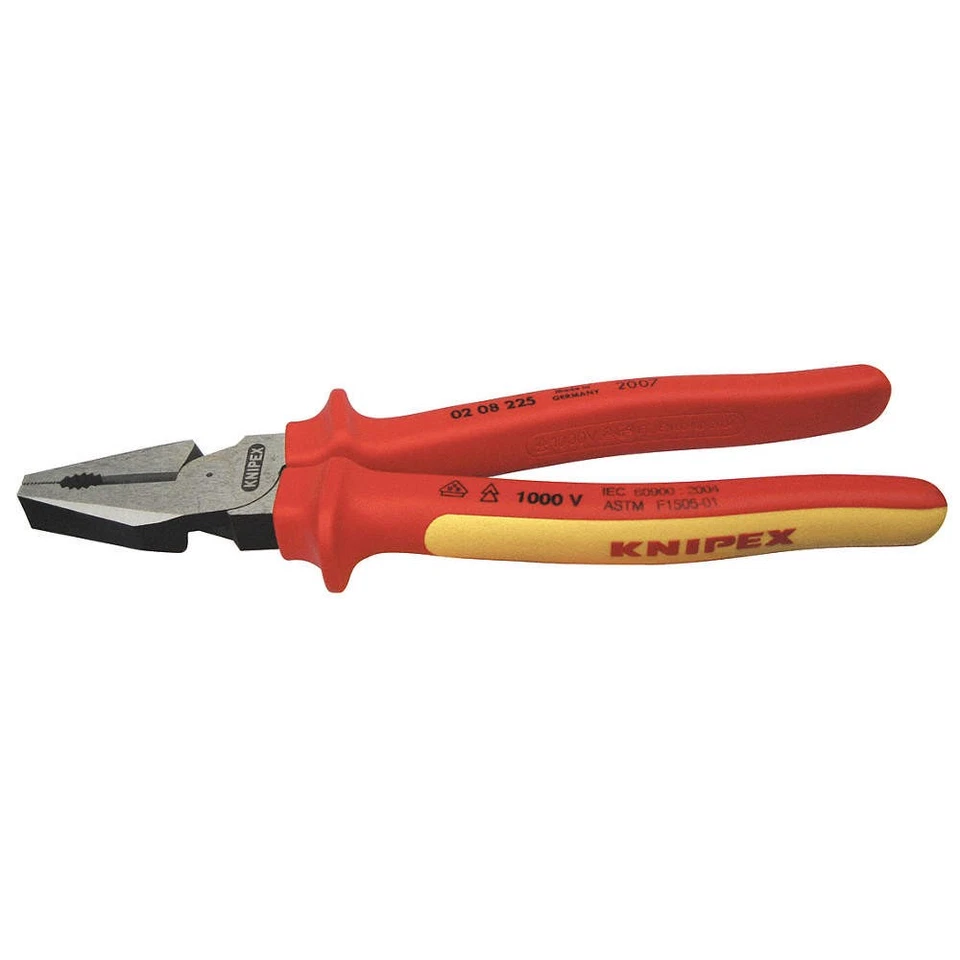 KNIPEX 02 08 225 US Linemans Plier,9" L,Ergonomic 10N819 - Image 1 of 1