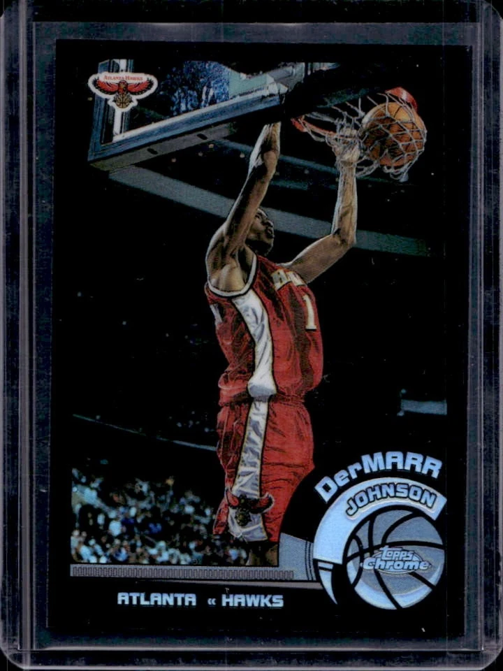 2002-03 Topps Chrome Dermarr Johnson Refractor Black Border #/99 Hawks - Image 1 of 2
