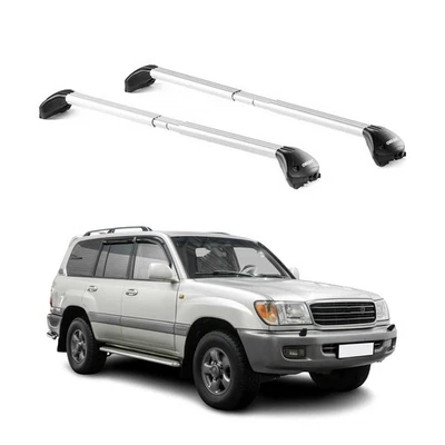 Roof Rack Cross Bars for Toyota Land Cruiser 1998-2007 Alu Silver 2 Pcs - Image 1 of 4