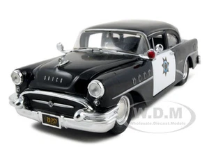 1955 BUICK CENTURY POLICE CAR BLACK & WHITE 1/26 DIECAST MODEL BY MAISTO 31295 - Picture 1 of 6