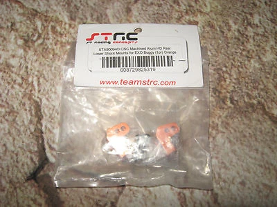 RC Racing Grade EXO CNC Alum Orange Lower Shock Mounts STRC STA80094O - Image 1 of 2
