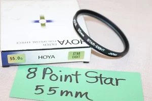 New Vtg HOYA 55mm Star Eight FILTER Japan 55mm 8 Point STAR Cross Screen Filter - Picture 1 of 9