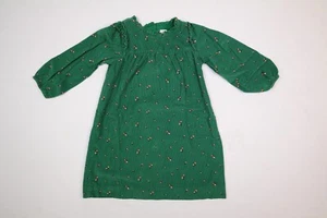 Baby Gap Size 5 Years Toddler Stem Green Floral Long Sleeve Corduroy Dress - Picture 1 of 16