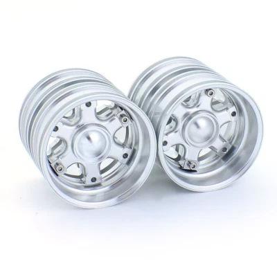 2pcs Rear Wheel Upgrade Hub Rim for 1/14 Tamiya RC Truck SCANIA VOLVO LESU Car - Image 1 of 4