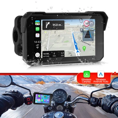 5'' Wireless Portable Carplay/Android Auto Motorcycle GPS Waterproof Car Stereo - Image 1 of 4