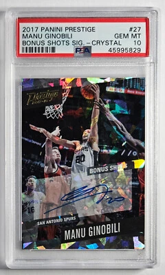 Manu Ginobli 17-18 Prestige Bonus Shots Crystal Auto PSA10 Auto - Image 1 of 3