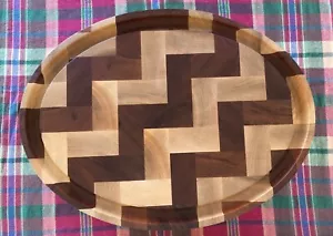 ELLIPTICAL END GRAIN CUTTING BOARD MAPLE AND MAHOGANY - Picture 1 of 17