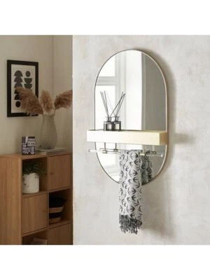 MICHELLE KEEGAN RILEY WALL MIRROR WITH SHELF - Image 1 of 4