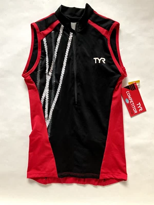 Jersey TYR Mujer XS Negro Estampado Ciclismo Manga Cremallera Frontal Hecho en EE. UU. COMPETIDOR Nuevo Foto 1 de 4