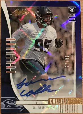 2019 Absolute Signature Rookies Spectrum L.J. Collier #188 #’d 27/50 - Image 1 of 3