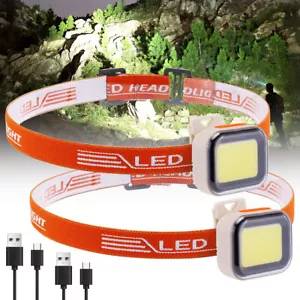 2PCS Lampada frontale LED EDC super luminosa ricaricabile COB lavoro luce cappello luce campeggio - Foto 1 di 18
