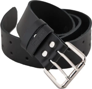 Gürtel Echtleder Leder 120x4cm Schwarz Hosengürtel Stahlschnalle - Bild 1 von 2