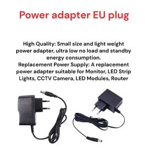 CCTV POWER SUPPLY CHARGER ADAPTER EU EUROPE 12V CCTV SECURITY RECORDER 2A - Picture 1 of 10