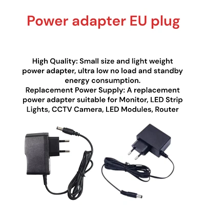 CCTV POWER SUPPLY CHARGER ADAPTER EU EUROPE 12V CCTV SECURITY RECORDER 2A - Image 1 of 4