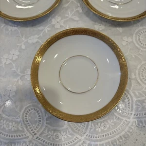 Rare Antique Theodor Haviland Limoges AMBASSADOR Gold Gilt Band 6 Saucer - Picture 1 of 6