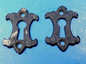 Keyhole Lock Escutcheon Plate Cast Iron Steampunk Vintage Skeleton Key  - Picture 1 of 5
