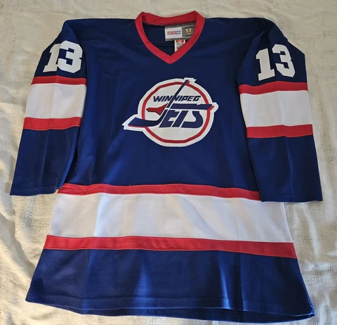 Teemu Selanne #13 Winnpeg Jets Vintage Throwback Hockey Jersey Sz 56 Cover