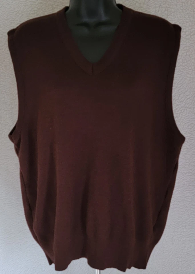 TownCraft Mens Vest Sweater Shirt Size L Large Brown - Image 1 of 4