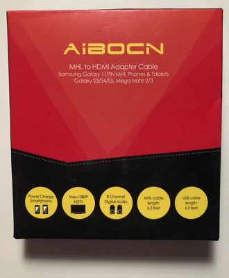 Adaptador de cable MHL Micro USB a HDMI 1080P HDTV NUEVO AiBoCN Foto 1 de 4