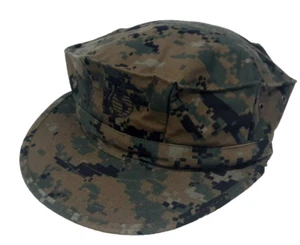 GI US Marine USMC 8 Point Woodland MARPAT Cap Utility Cover Garrison Hat- Small - Picture 1 of 3